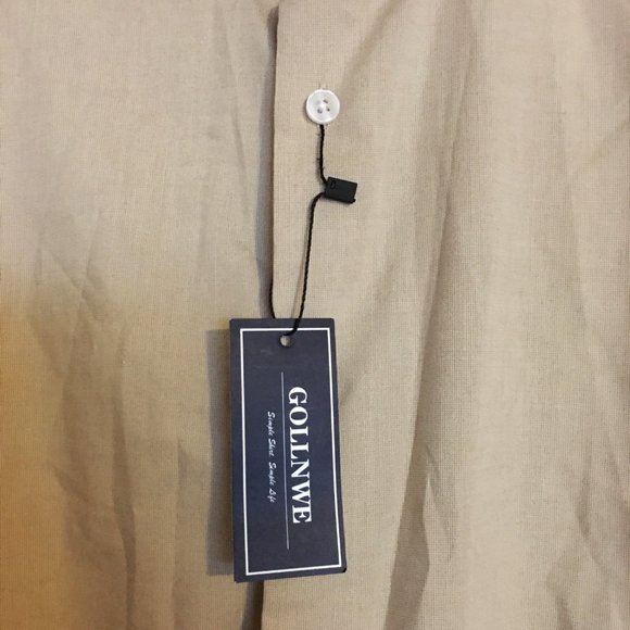 GOLLNWE Long Sleeve Contrast Collar & Convertible Cuffs Dress Shirt  NEW W/TAGS! - Picture 11 of 12